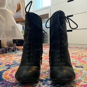 Women’s Black LaceUp Steampunk Booties